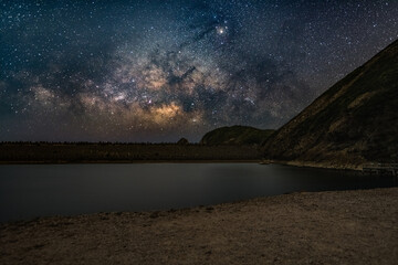 Wall Mural - Hong Kong Night Starry Milky Way view scene