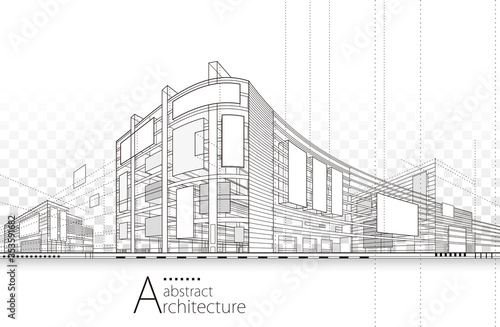 Architecture Building Construction Perspective Design Abstract Modern Urban Building Line Drawing Buy This Stock Vector And Explore Similar Vectors At Adobe Stock Adobe Stock
