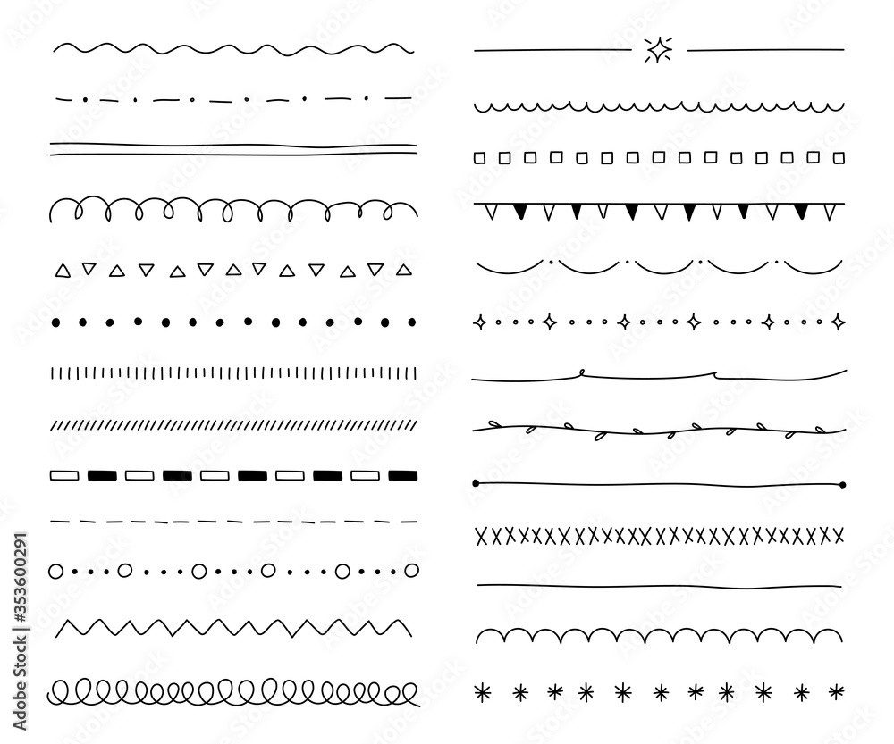 手書きの線のセット おしゃれ かわいい Stock Gamesageddon
