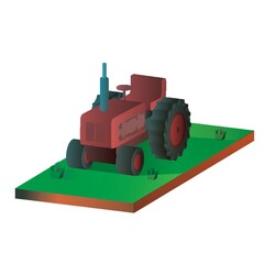 Poster - Isometric tractor