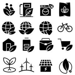 ecology icon vector set. green energy illustration sign collection. Eco symbol. alternative energy logo.