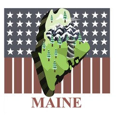 Sticker - Maine state map