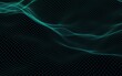 © Plastic man - Abstract landscape background. Green cyberspace grid. hi tech network. 3D illustration