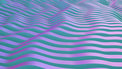  Abstract parametric lava. Neon or color foil. Wave lines background. Modern trend color surface. Futuristic landscape.