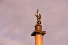 Statue Of Angel, Alexanders Column In St Petersburg, Russia