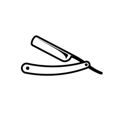 Canvas Print - straight razor outline icon. clipart image isolated on white background