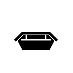 Wall Mural - Skip bin glyph icon. Clipart image isolated on white background