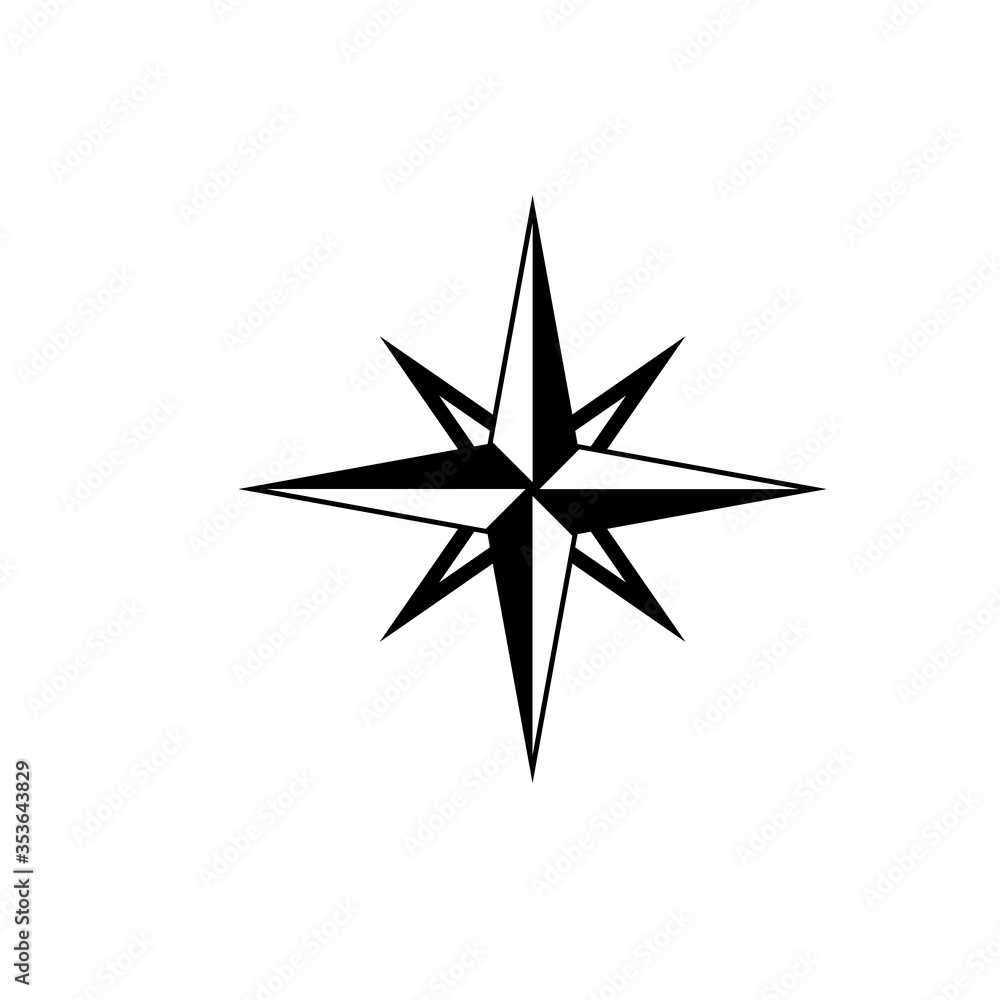 8 point star icon. Clipart image isolated on white background Stock ...