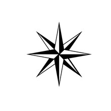 8 Point Star Icon. Clipart Image Isolated On White Background