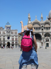 young female tourist in Venice