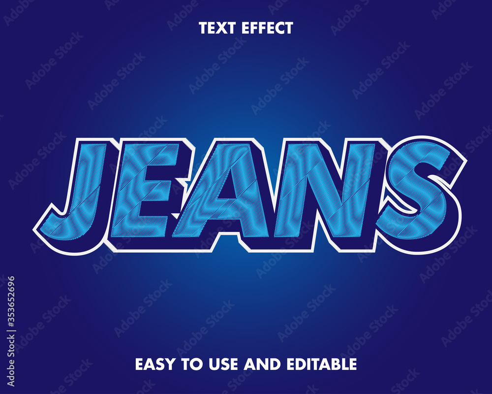 Editable text effect - jeans style - obrazy, fototapety, plakaty 