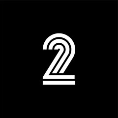 Triple Double Line Number Logotype 2