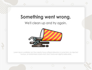 Wall Mural - Error page. Page not found. Something went wrong. Template design for error message.