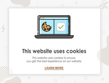 Internet Web Pop Up For Cookie Policy Notification. This Website Uses Cookies.