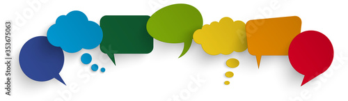Cuadros en Lienzo sticker speech bubbles with shadow