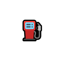 Fuel Pump Vector Icon. Isolated Oil Pump Cartoon Style Emoji, Emoticon Gas Station Illustration	