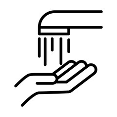 Poster - personal hand hygiene, hand wash water tap, disease prevention and health care line style icon