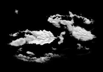 white clouds on black background