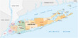 long island administrative and political vector map
