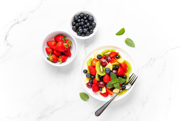 Wall Mural - Top down view of vitamin fruit salad