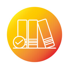 Poster - books check mark online education and development elearning gradient style icon