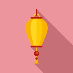 Sticker - Chinese lantern light icon. Flat illustration of chinese lantern light vector icon for web design