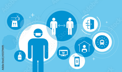 ニューノーマル 新しい生活様式のアイコンイメージ Buy This Stock Vector And Explore Similar Vectors At Adobe Stock Adobe Stock