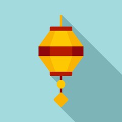 Canvas Print - Painting chinese lantern icon. Flat illustration of painting chinese lantern vector icon for web design