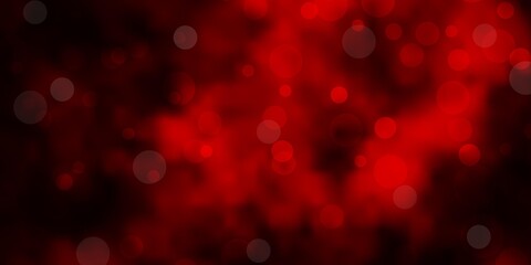 Dark Red vector layout with circle shapes. Illustration with set of shining colorful abstract spheres. Pattern for websites.