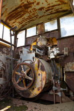 An Interior View Of An Old Street Car's Engine And Mechanical Workings
