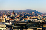 Fototapeta Miasto - Panoramic view from one church tower in Budapest