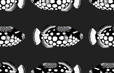 Wall Mural - Seamless marine sea pattern.