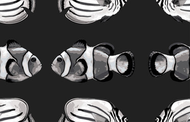Wall Mural - Seamless marine sea pattern.