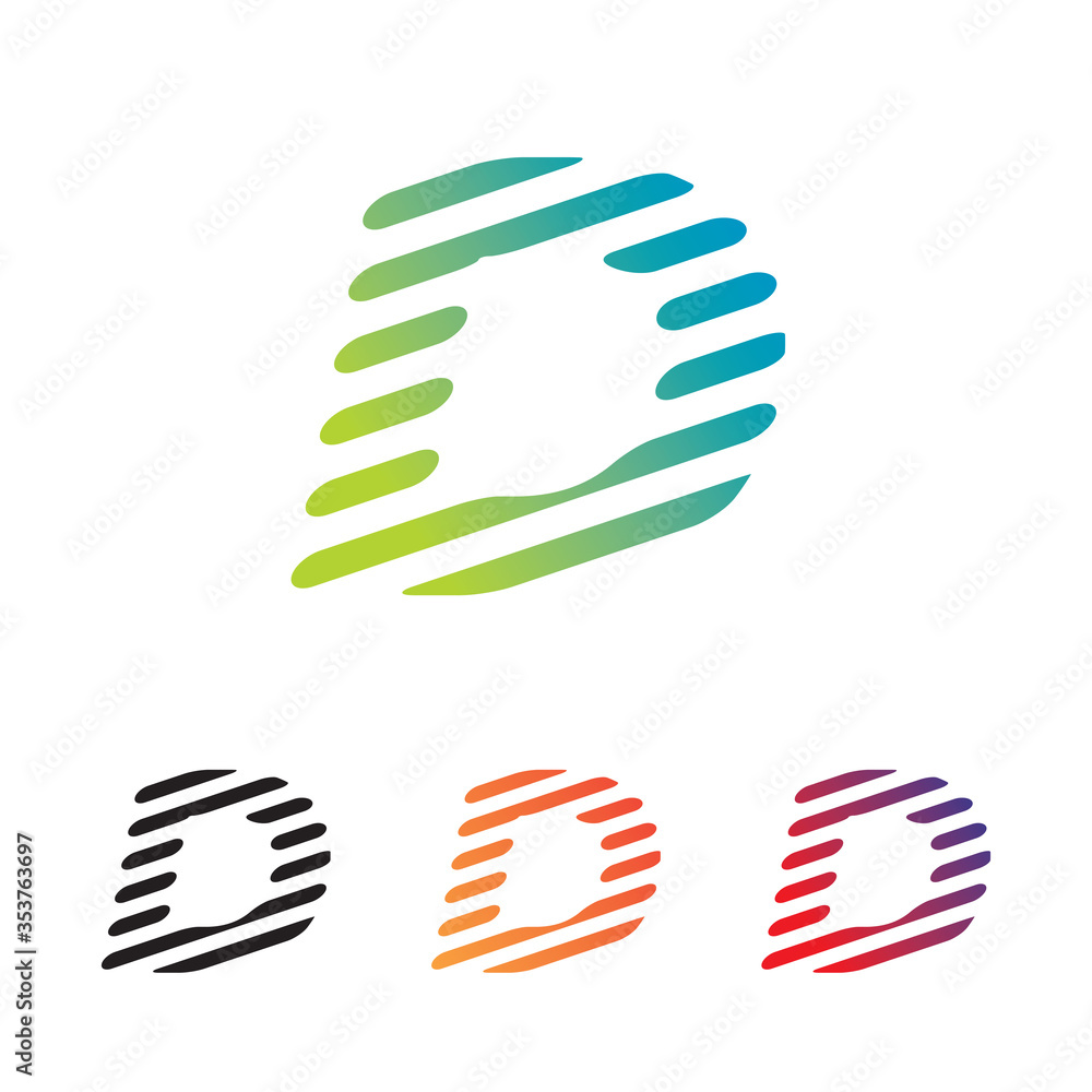 Initial letter D capital logos from unique, abstract and modern lines ...