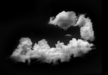 white clouds on black background