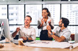 © Art_Photo - Group of professional business meeting and discussing strategy with new startup project.Creative business people planning and brainstorm with desktop computer in modern workloft.Teamwork concept
