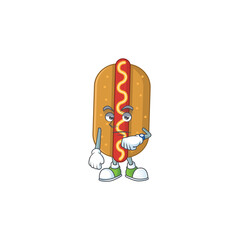 Poster - Hotdog showing waiting gesture cartoon design concept