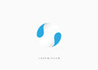 Water circle logo template. Water yin yang vector, circle tech illustration