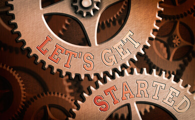Wall Mural - conceptual hand writing showing let s get started. concept meaning encouraging someone to begin doin