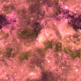 Fototapeta Kosmos - Cosmic fabric seamless pattern. Red abstract 