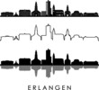 Erlangen City Bavaria Skyline Silhouette Cityscape Vector