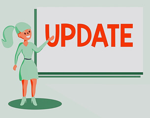 Wall Mural - text sign showing update. business photo showcasing by adding new information or making corrections 