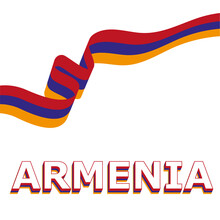 Vector Flag Ribbon Armenia. Template For Independence Day Poster Design.