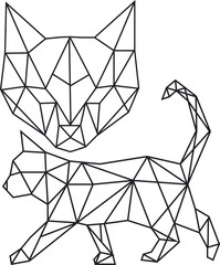 Vector abstract polygonal geometric cat head