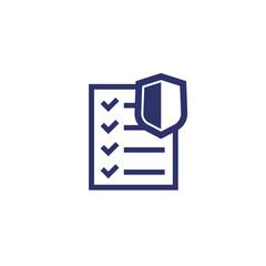 Sticker - insurance policy icon, vector design