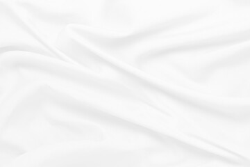 White cloth background soft wrinkled fabric patrem and surface. White colth soft background. White fabric wrinkles.