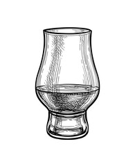 Wall Mural - Ink sketch of whiskey glass