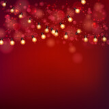 Fototapeta Tulipany - Merry Christmas background. Christmas Lights festive design. Vector illustration