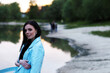 © Сергей Луговский - young beautiful brunette girl on the lake
