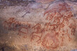 Bhimbetka Rock Shelters, Madhya Pradesh, India. Declared a UNESCO World Heritage site in 2003, the shelters contain ancient rock art from the Upper Paleolithic to Medieval times